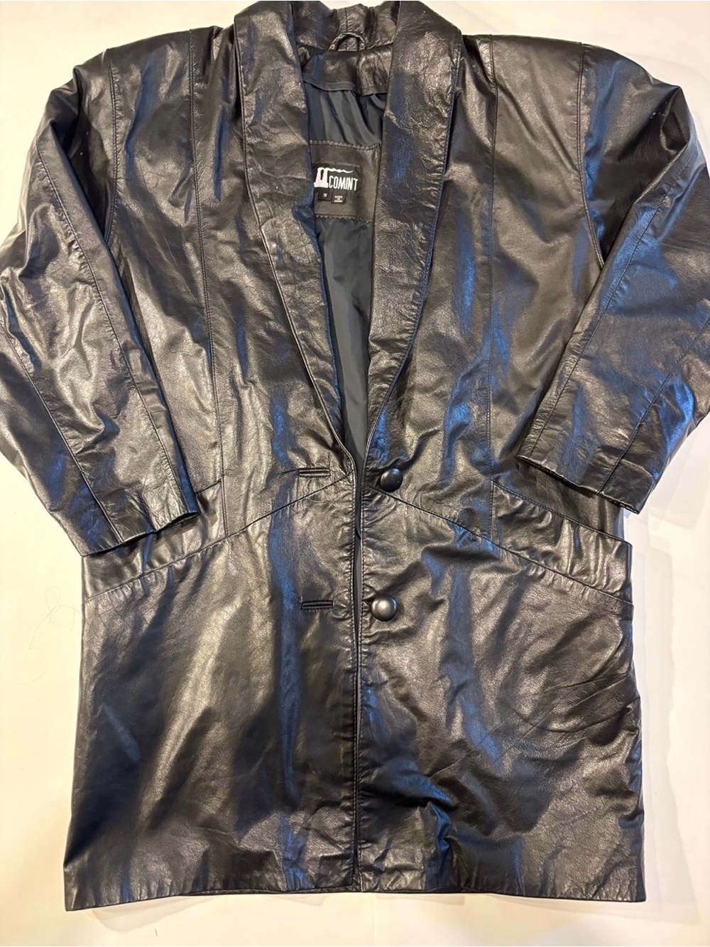 COMINT J4057 100% Leather Jacket Size S Black